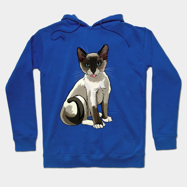 Snowshoe Siamese Cat Blep Hoodie by CarleahUnique